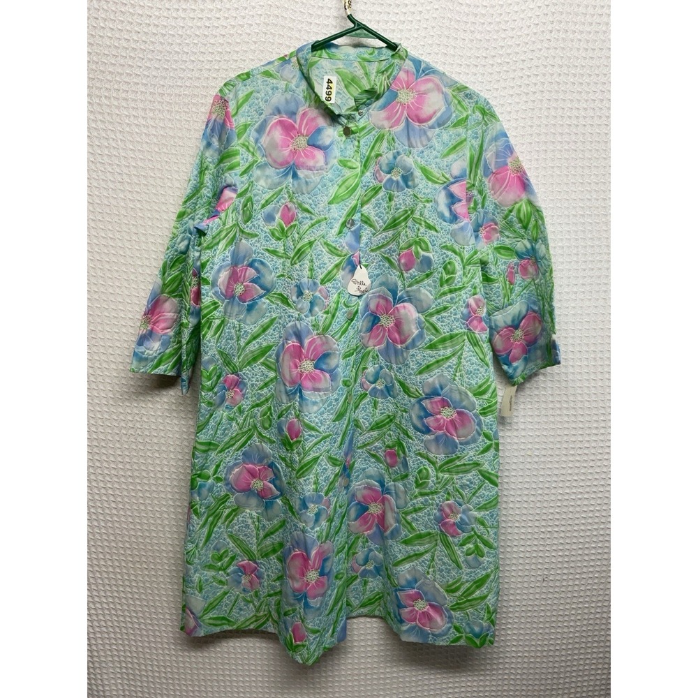 Vintage Stella Fagin Floral Flower Power House Coat/ Duster Robe Size M Retro